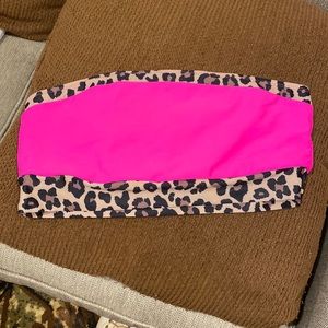 Neon pink cheetah bandeau swim